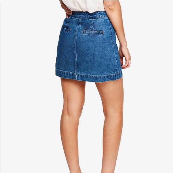 Free People Don't Get Me Wrong Cotton Denim Skirt - Picture 2 of 3